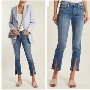 Frame Le Nouveau Straight Jeans Sheffield Front Slit Raw Hem  - Size 27
